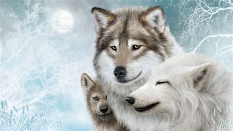 Cool wolf ist ein spielautomat. Hintergrundbilder Wolf Drei 3 Tiere Gezeichnet 1366x768