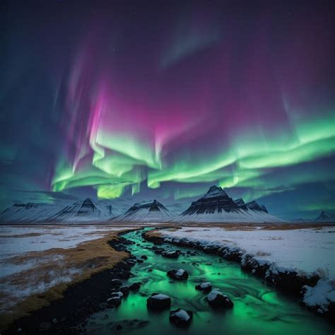 Premium Ai Image Aurora Borealis In Iceland Northern Lights In