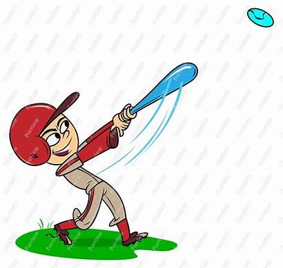 Baseball Clipart Boy Animated Playing Ball Hitting
