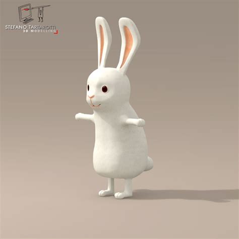 Rabbit Cartoon Character 3d Model Flatpyramid