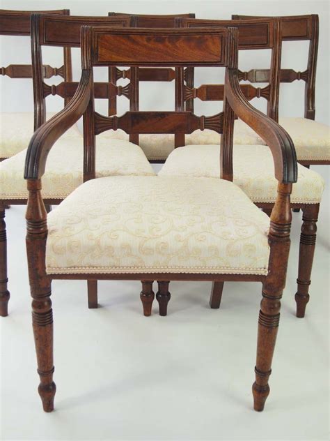 Set 6 Antique Regency Mahogany Dining Chairs For Sale