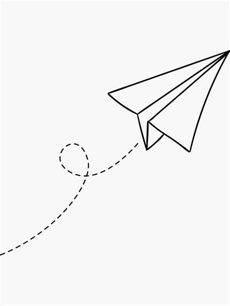 Paper Plane Flying Simple Minimalist Illustration