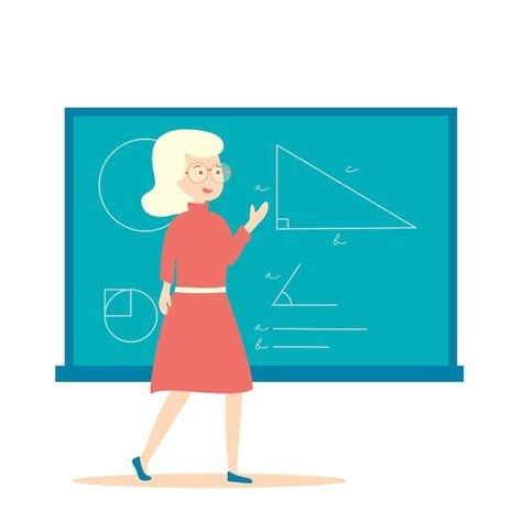 Premium Vector Woman Teacher Flat Vector Illustration