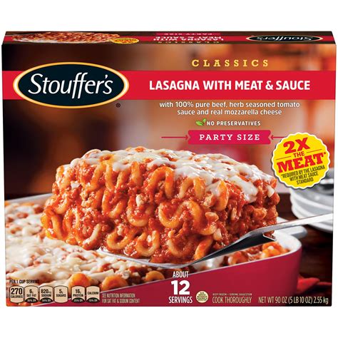 Stouffers Classics Party Size Lasagna With Meat And Sauce 90 Oz Box
