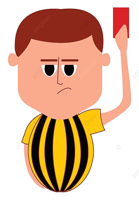 Red Show Clipart Vector Referee Showing Red Card Soccer Penalty Man