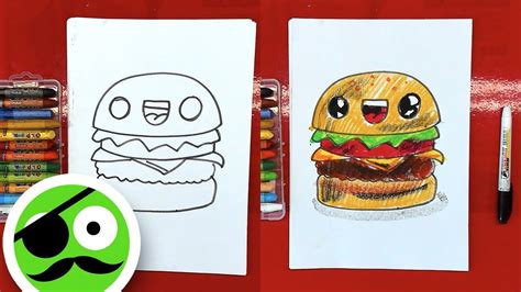 How To Draw A Cheeseburger Drawing And Coloring Youtube