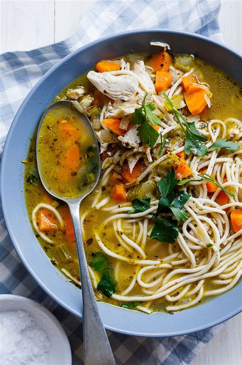 Rice noodles are a light and healthy alternative to heavy pastas and wonderful in stir fries, hot soups, and cold salads. Easy chicken noodle soup recipe - Simply Delicious ...