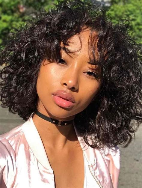 35 Low Maintenance Soft Curly Bob Haircuts Natural Textured Curl Bangs