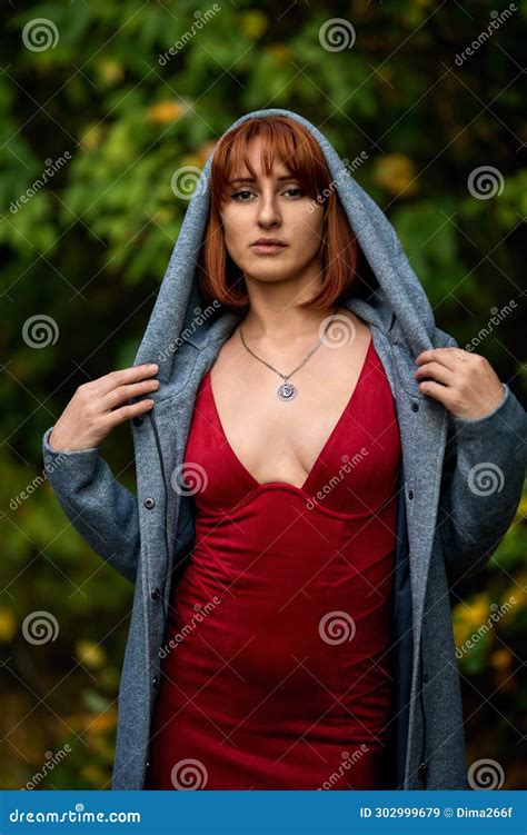Close Up Portrait Of Sensual Redhead Outdoors Autumn S Warm Embrace