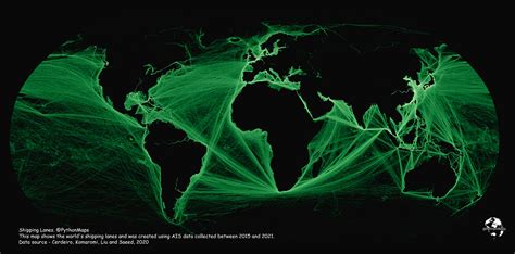 Mapping Shipping Lanes Maritime Traffic Around The World