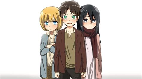 Anime Attack On Titan Armin Arlert Eren Yeager Mikasa Ackerman 1080p