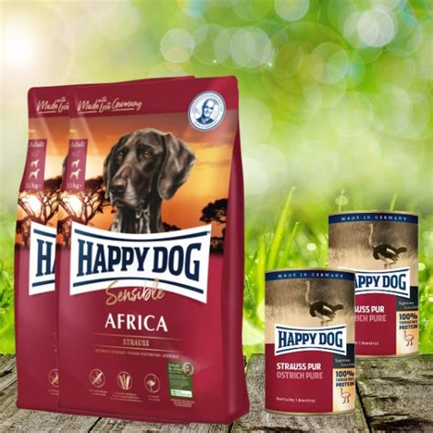Happy Dog Supreme Sensible Africa Inkl Strauss Pur Dose Pferdhundkatzde