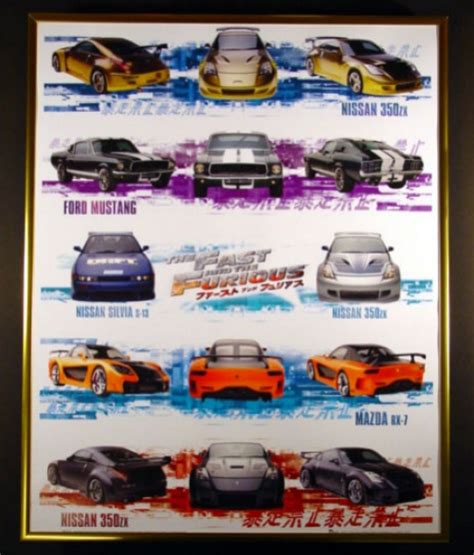Fast And Furious Carslicensed Posterframednew
