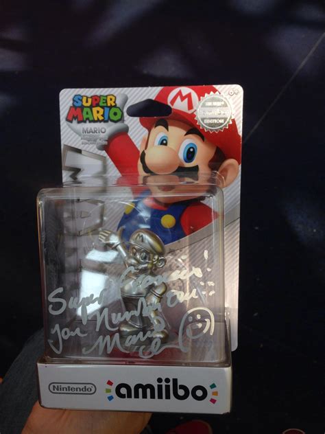 Got My Silver Mario Amiibo Signed By Charles Martinet Hes Awesome