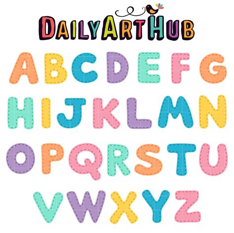 Baby Stitched Alphabet Clip Art Set Daily Art Hub Free
