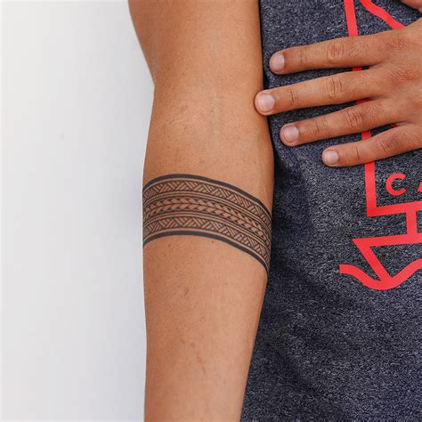 Large Maori Armband Temporary Tattoo Tattooicon