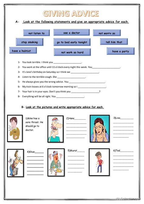 Health Problems And Modals English Esl Worksheets Pdf And Doc