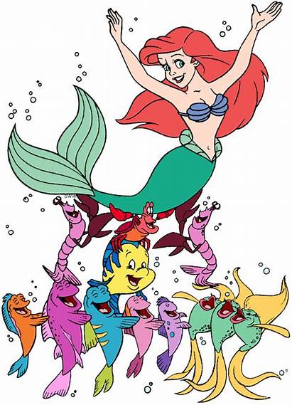 Ariel Friends Sea Under Clip Sebastian Disneyclips