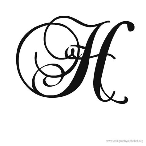 Calligraphy Alphabet Romantic H Calligraphy Tattoo Fonts Tattoo