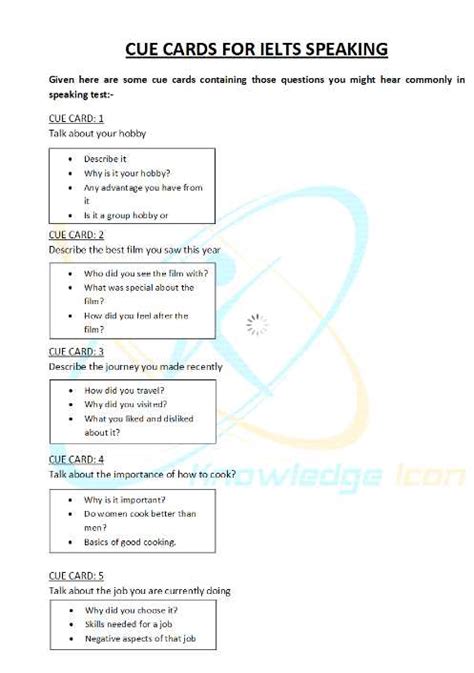Cue Cards For Ielts Speaking With Answers Pdf 2018 2019 Student Forum