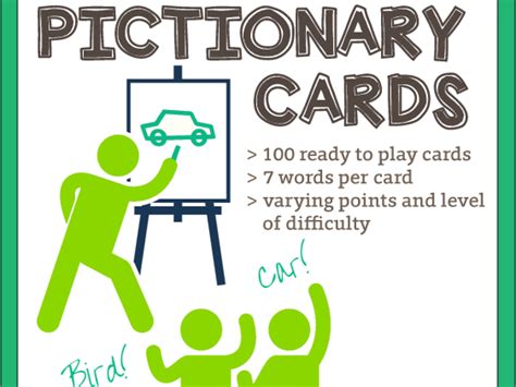 Pictionary Word Cards Teaching Resources