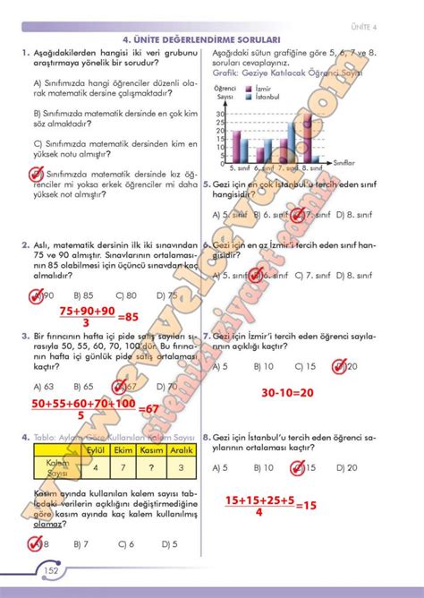 6 Sınıf Meb Yayınları Matematik Ders Kitabı Sayfa 152 Cevabı Evvel Cevap