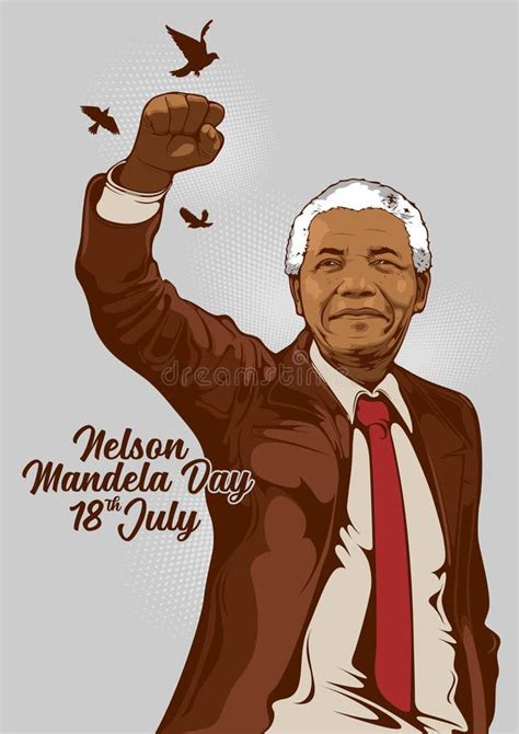 Nelson Mandela Portrait Editorial Stock Image Illustration Of