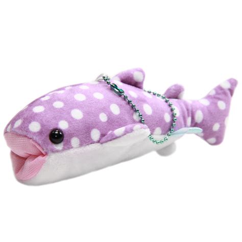 Amuse Whale Shark Dotted Plush Toy Purple White Keychain