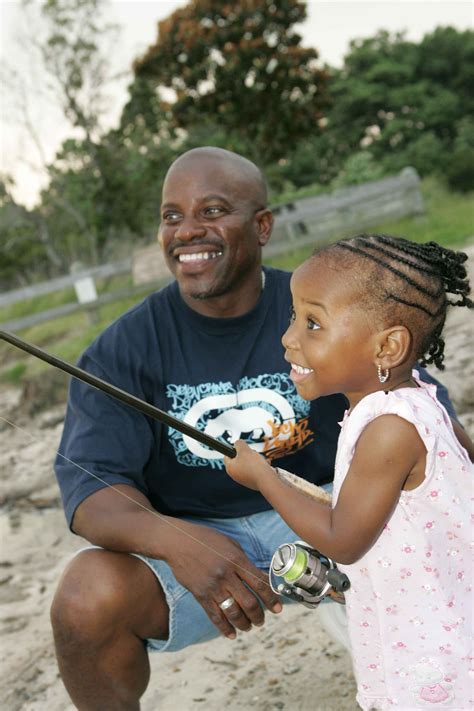 Free Picture Dad Daughter Fishing Young Girl Learns Fish