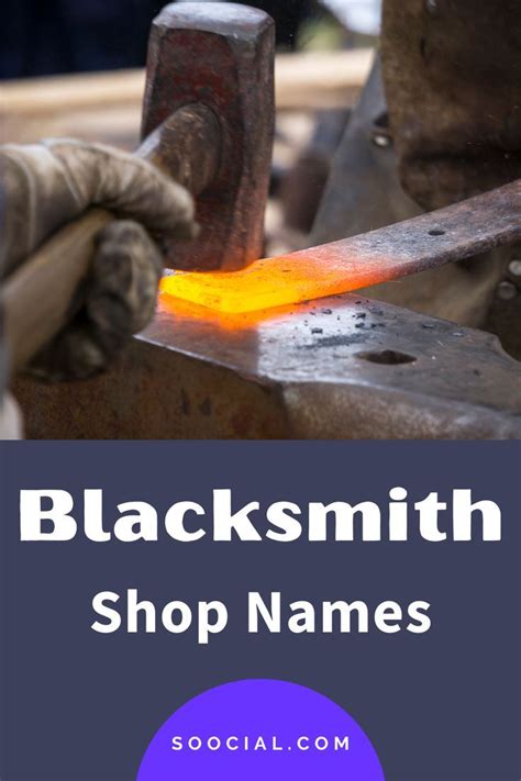 New Business Names Blacksmith Shop Cool Names Company Names