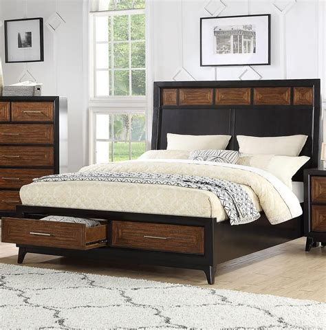 Update the look of your room by adding the upholstered platform bed frame. Wooden Queen Bed With Black Headboard Insert & 2 Footboard ...