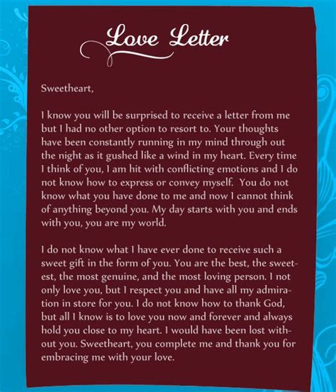 Love Letter For Her From The Heart In English Love Letter To