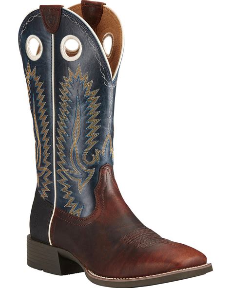 Ariat Ariat Western Boots Mens Heritage High Plains 10 D Brown Blue