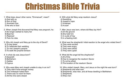 Christmas Trivia Questions About Jesus Birth 2023 New Top Most Popular