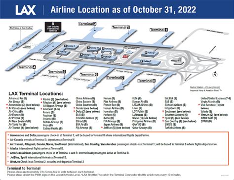 Lax Official Site Airport Terminal Map And Airline Location Map