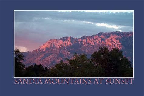 Sandia Mountain Sunset Artcrossnewmexico Mountain Sunset Mountains