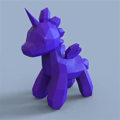 Free Stl File Low Poly Unicorn 🦄・3d Printing Template To Download・cults