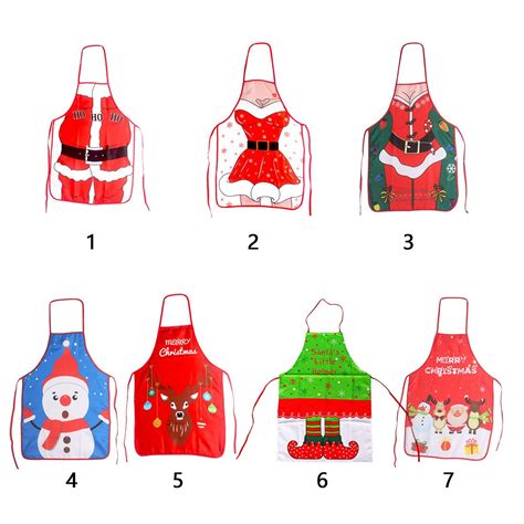 New Christmas Sexy Apron For Men Women Christmas Decorations For Home Red Cloth Adult Pinafore