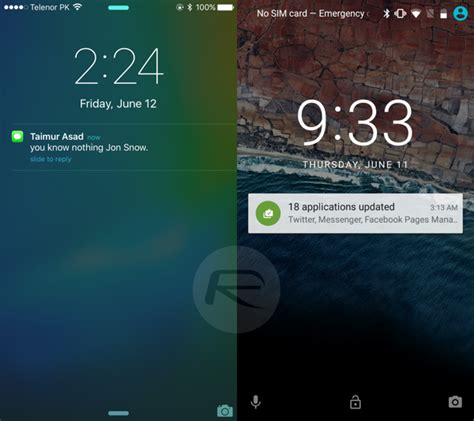 Ios 9 Vs Android M Visual Comparison Screenshots