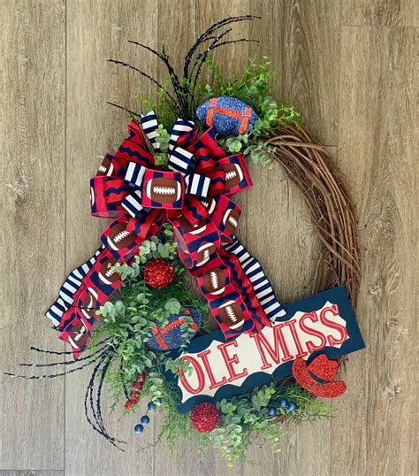 Ole Miss Wreath University Of Mississippi Wreath Ole Miss Rebs Wreath