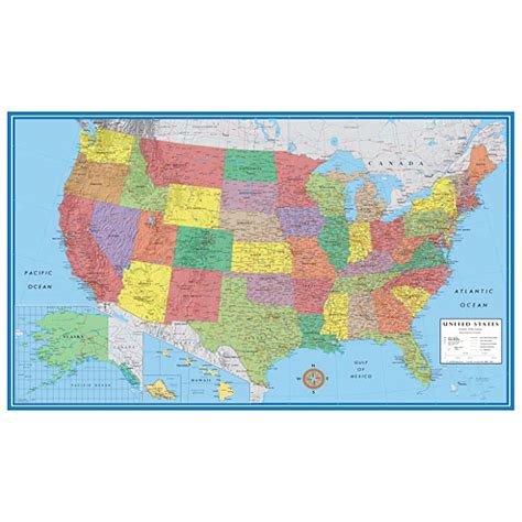 Buy 24x36 United States Usa Classic Elite Wall Map Mural Poster Paper