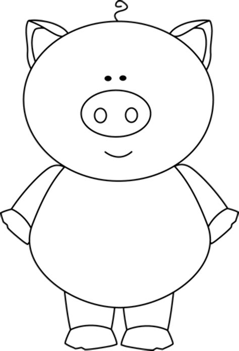 Three Little Pigs Clipart Black And White Pigs Little Three Clip