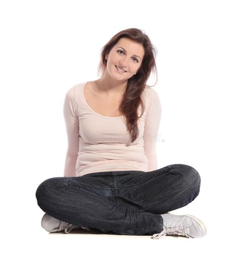 Woman Sitting Cross Legged Stock Image Image Of Woman 15940927