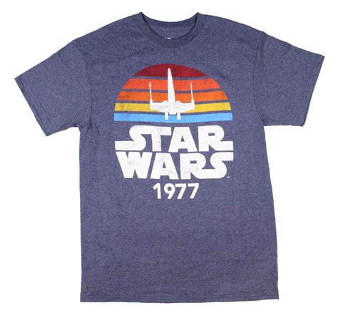 Star Wars 1977 Logo Rainbow Sun X Wing Classic Retro Vintage T Shirt