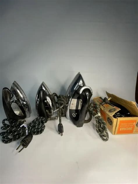 Vintage General Electric Ge Steam And Dry Iron Lot Of 4 9999 Picclick