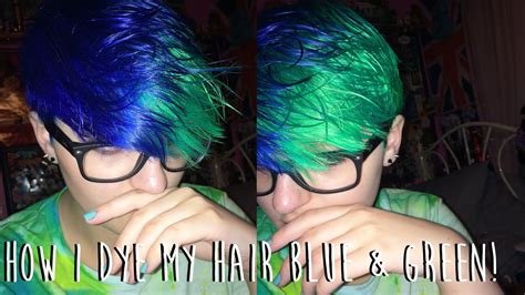 How I Dye My Hair Half Blue And Half Green Youtube