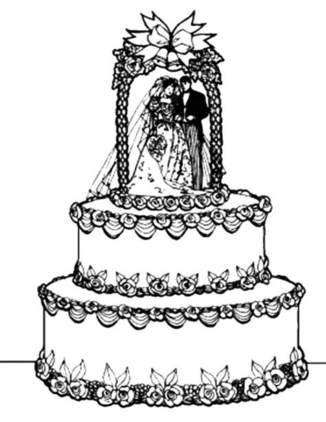 Awesome Wedding Cake Coloring Pages Best Place To Color