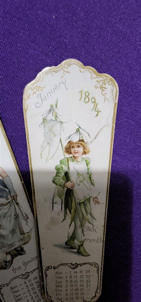 1894 Very Rare Ernest Nister Calendar Hand Fan London Gem