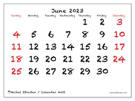 Calendar June 2023 46ss Michel Zbinden Bz