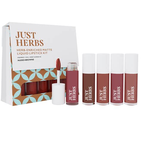 Just Herbs Matte Liquid Lipstick Nudes Browns Set Of Buy Just